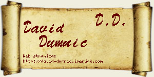 David Dumnić vizit kartica